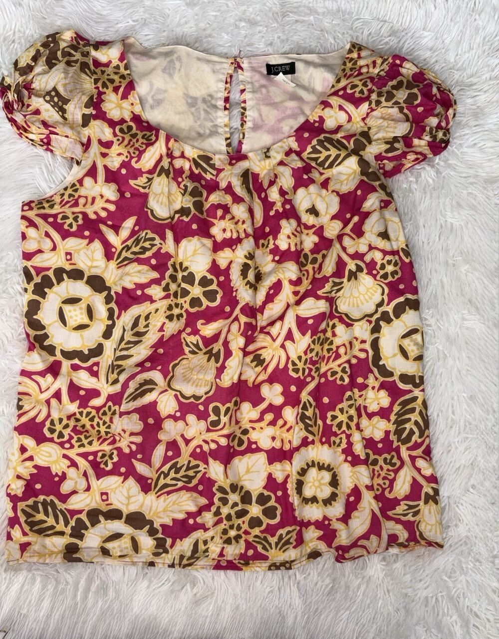 J. Crew 8 Beautiful Floral Lined Blouse. Exc. Condition